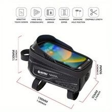 Vỏ cứng Xe đạp Cái túi Không thấm nước Xe đạp Cái túi Khung trang trí 6.8inch Điện thoại di động Loại vỏ Màn hình cảm ứng Đạp xe Cái túi - màu đen - Xem 2