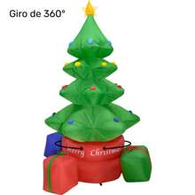 Inflatable Christmas Tree Rotating 360° Jumbo Decoration For Outdoor Led And Instant Inflation Of 20 Seconds General Measurements 2.2 X 1.3 X 1.45 M - 綠色 - 查看 3