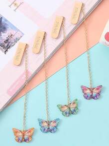 Crystal Butterfly Shaped Pressed Flower Series Bookmark (Not Dry Flower) Single Random Color - Multicolor - View 2