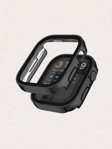2pcs Waterproof Full Coverage Straight Edge Compatible With Apple Watch Case Compatible With Apple Watch Series 7/8 (Case Only) - Black - View 4
