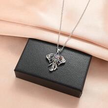 1入組兒童鋅合金時尚創意象頭吊墜項鍊,適用於生日或周年紀念禮物