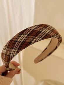 5入組女士格紋頭帶,秋冬季針織保暖包頭,時尚優雅的頭飾,適用於日常穿著、洗臉、化妝和搭配衣服 - 彩色 - 查看 9