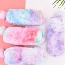 1個隨機顏色漸層兒童錢包,長款錢包,可愛的絨毛八邊形袋,簡約的學生儲物袋 - 彩色 - 查看 5