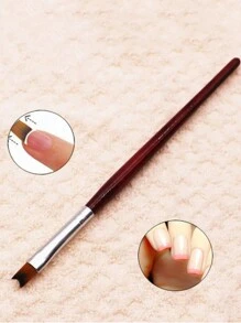 1 Cọ vẽ móng kiểu Pháp cán gỗ hình lưỡi liềm dùng để vẽ móng acrylic, dụng cụ làm móng nghệ thuật - Gỗ đỏ - Xem 2