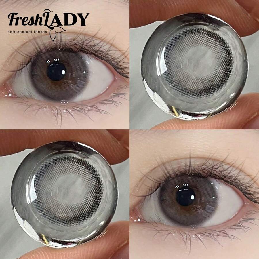 FRESH LADY Freshlady Frozen Pear Cake Colored Contact Lenses 1 Year Disposable - Grey - View 1