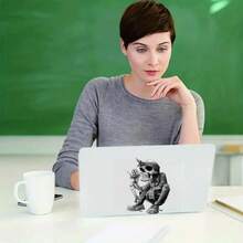 Calcomanía De Coche Cráneo Rapero Cool Con Pañuelo Y Cigarro Con Apariencia Aproximada - Gris - Ver 8