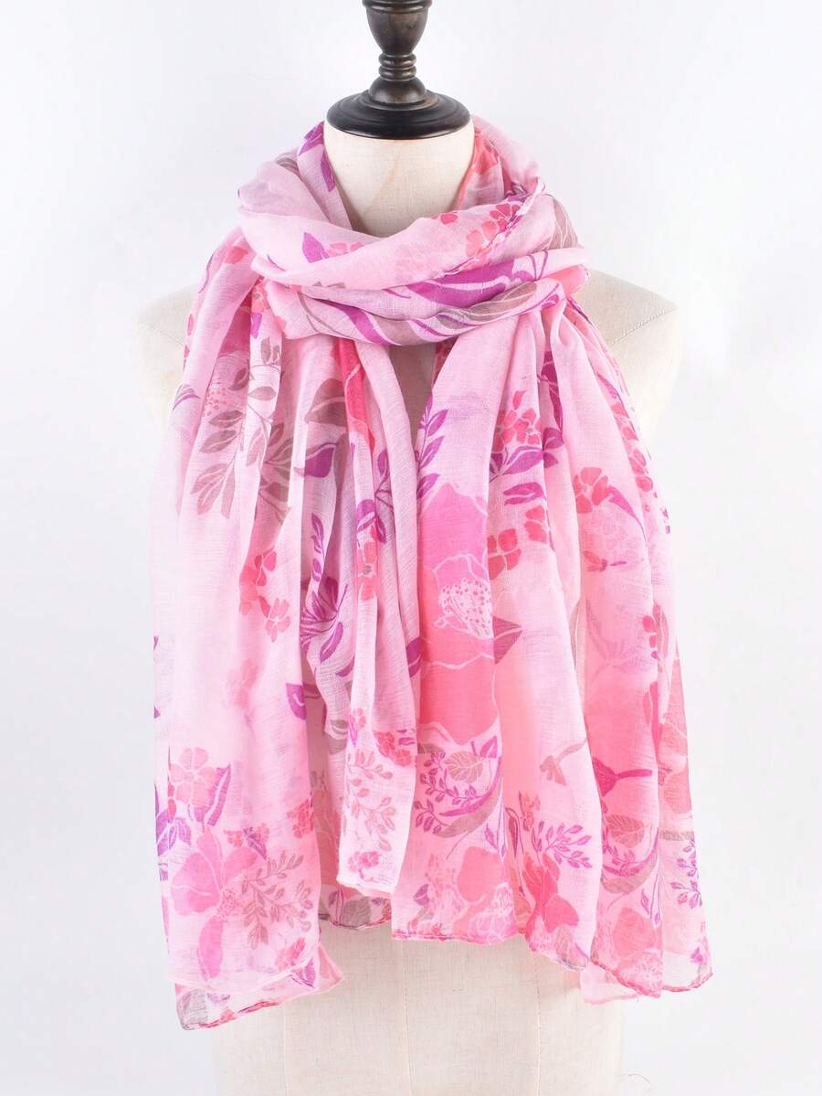 YWQLWJ 1 件 2023 秋冬新款百搭植物花卉印花峇裡島圍巾女款透氣薄披肩