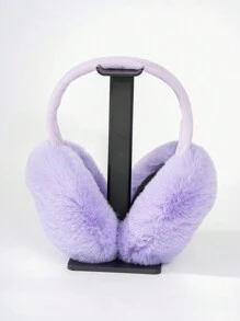 1pc Women's Purple Fluffy Ear Muff - Purple - View 1