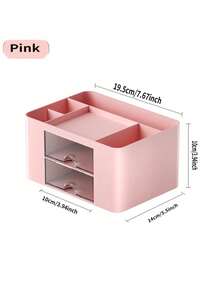 1pc Desktop Drawer Style Storage Box For Make-up, Multi-functional Plastic Storage Box For Jewelry, Office Desk Organizer - Multicolor - View 5
