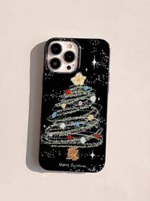 Giáng sinh Bộ sưu tập Đen TPU Coverage hoàn toàn Ốp lưng & bao da điện thoại Với Tím Cây thông noel Và Ngôi sao Thiết kế , Tương thích với Apple iPhone 15 , 15 Hơn , 15 , 15 - Nhiều màu - Xem 3