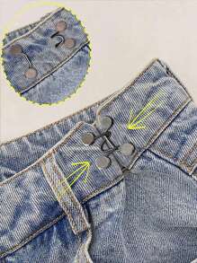 4 piezas Ajustador de cintura invisible y abrochador de botones, accesorios de ropa adelgazante (sin cartón)
