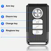 1 set 113dB Alarma de  inalámbrica antirrobo con vibración para motocicleta o bicicleta con control remoto (3 pilas AAA no incluidas) - Negro - Ver 3