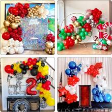 15/45/100PCS 5/10/12inch Red Balloons Latex Balloons  Helium Balloons For Birthday Graduation  Shower Wedding Holiday Party Decoration, Red Ribbon, - Red - View 8