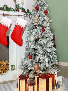 1入組聖誕節裝飾織袜,白金條邊和綠金線條,假日氛圍無紡布裝飾,聖誕節道具適用於臥室、玻璃窗、商店、酒吧、咖啡館、麵包店,完美裝飾聖誕節、萬聖節、感恩節、復活節派對用品,禮物和裝飾,ins熱門聖誕樹照片道具,聖誕老人帽子紅綠色,新年聖誕裝飾品 - 紅白色 - 查看 8