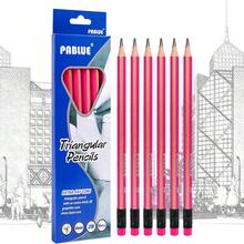 Lápiz Gigante 2b De 6 Piezas Con Borrador, Forma Triangular, Agarre Cómodo - Burdeos - Ver 1