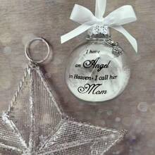 1個天堂裡的天使,朋友的名字裝飾品,朋友紀念品,羽毛塑料球掛飾