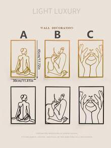 1PC wall decoration, wall hanging light luxury iron art girl decoration painting, suitable for bathroom, living room, bedroom decoration, background wall