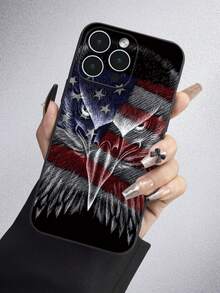 USA 1 Ốp điện thoại Tpu mềm màu đen và hình lá cờ màu đen và hình cờ, bảo vệ toàn diện chống bụi và nước, tương thích với iPhone 7/8/11/12/13/14/15/X/Xr/Xs/Plus/Pro/Pro Max/ Dòng Se2/Mini - Nhiều màu - Xem 3