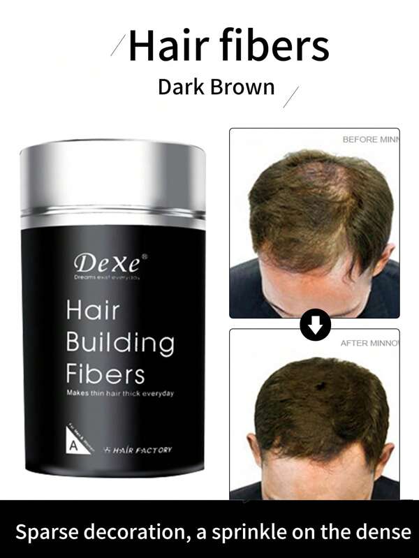 1 Box Of 22g Hair Fiber Powder Suitable For Thin Hair, Sparse Hair (dark Rice Dumpling Color), Invisible & Natural - Completely Hidden Within 15 Seconds - Hair Thickener For Both Women And Men, With Gift Cap