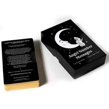 1 Caja De Cartas Del Juego Con Mensaje De Número De Ángel Y Filo Dorado - Negro - Ver 8