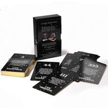 1 Caja De Cartas Del Juego Con Mensaje De Número De Ángel Y Filo Dorado - Negro - Ver 2