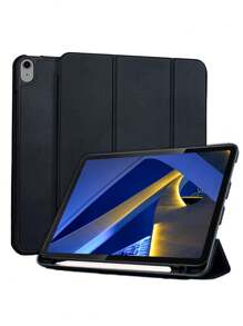 1 pièce Coque arrière en TPU noire à motif nid d'abeille avec fente pour stylet, étui de protection compatible avec l'iPad 9e génération/iPad 10e génération
