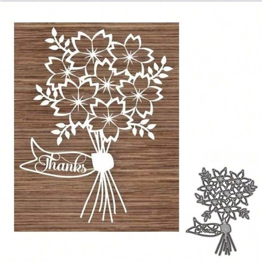 1入組diy花卉切割紙板,用於造紙、壓花和雕刻模具切割 - 銀色 - 查看 1