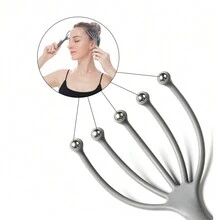 2 Piezas Set De Masajeador Cabelludo De Mano En Gris, Para El Hogar Y El Lugar De Trabajo, Dispositivo De Masaje Manual De Doble Uso Para Una Profunda Relajación Y Alivio Del Estrés - Gris - Ver 5