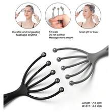 2 Piezas Set De Masajeador Cabelludo De Mano En Gris, Para El Hogar Y El Lugar De Trabajo, Dispositivo De Masaje Manual De Doble Uso Para Una Profunda Relajación Y Alivio Del Estrés - Gris - Ver 6