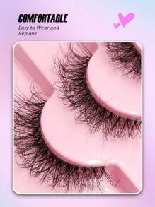 Asiteo 7 Pairs Transparent Band Faux Mink Lashes, Natural Look False Eyelashes Dramatic Volume Eyelashes - Black - View 4