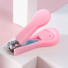 Cortauñas Rosa Pequeño Y Exquisito, Herramienta De Reparación De Uñas Para Bebé, Antipellizcos, 1 Ud. - Rosa - View 1