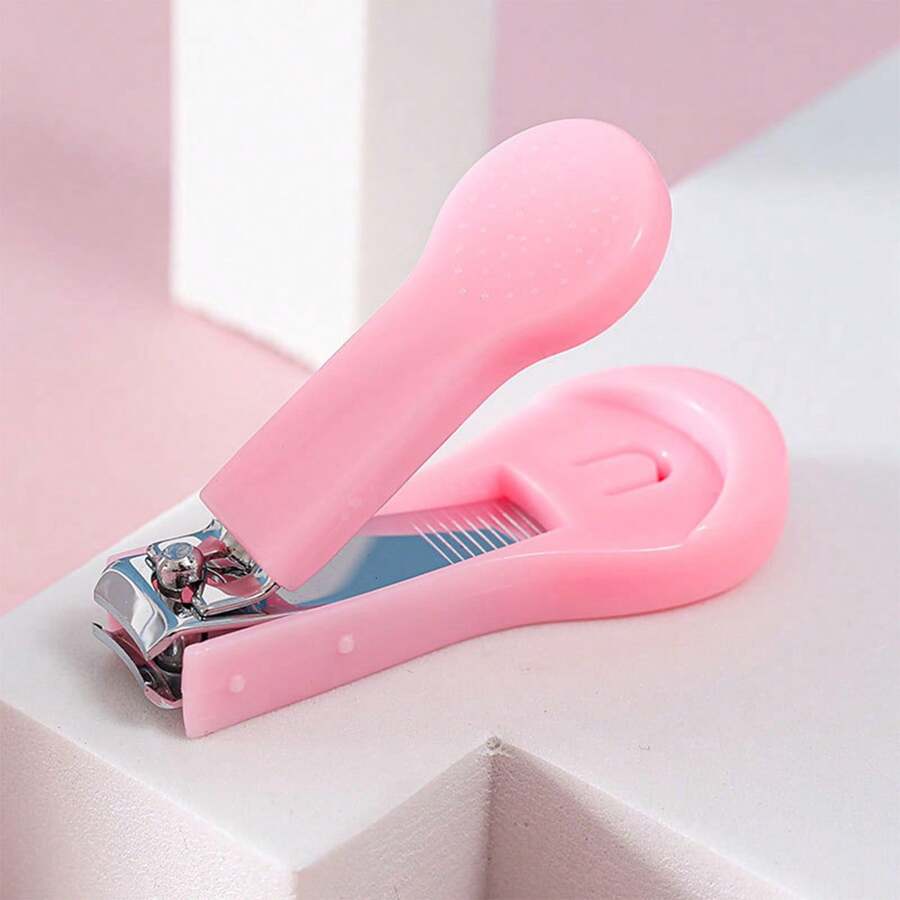 Cortauñas Rosa Pequeño Y Exquisito, Herramienta De Reparación De Uñas Para Bebé, Antipellizcos, 1 Ud. - Rosa - View 1