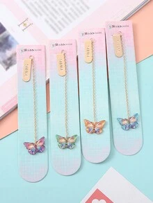Crystal Butterfly Shaped Pressed Flower Series Bookmark (Not Dry Flower) Single Random Color - Multicolor - View 4