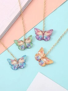 Crystal Butterfly Shaped Pressed Flower Series Bookmark (Not Dry Flower) Single Random Color - Multicolor - View 3