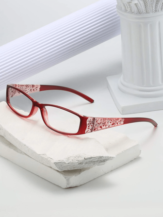 10 st/5 st/2 st/1 st Rektangulära Strass Blomdekor Moderiktiga Glasögon utan Styrka, Lämpliga För Skola, Jobbe Och Vardagsbruk