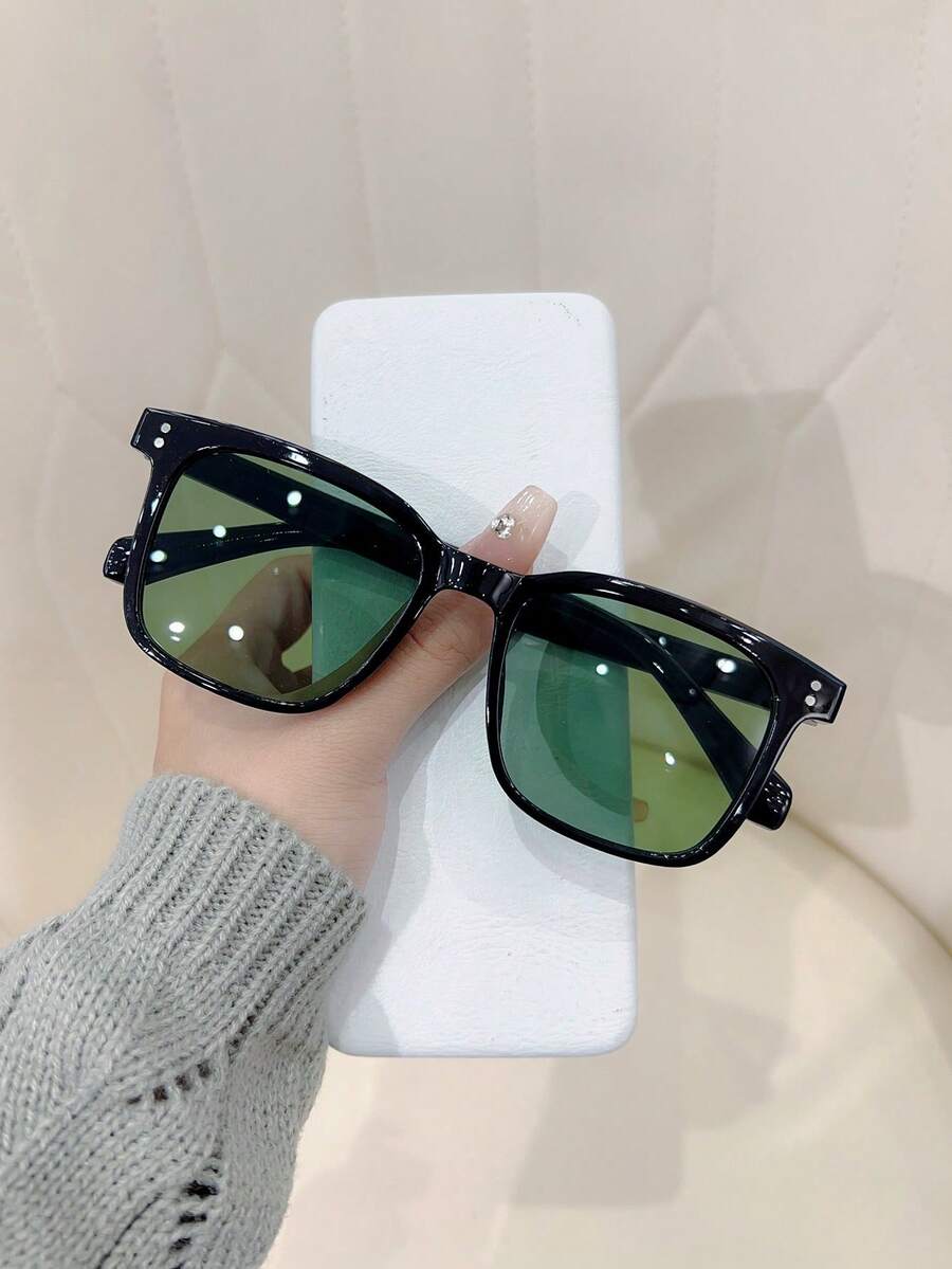 1 件装女士时尚塑料方形框架时尚眼镜男女日常户外街头摄影