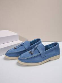 Women's Soft Bottom Penny Loafers Casual Driving Loafers In Large Sizes, Slip-On Design, Comfortable And Versatile - Blue - View 6