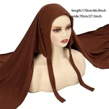 Solid Color Soft Milk Silk Scarf Women's Neckerchief With Tie For Easy Hair Wrapping Witch