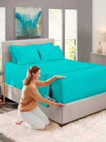 Sheet Sets with Pillowcases - Màu xanh Bạc hà - Xem 1