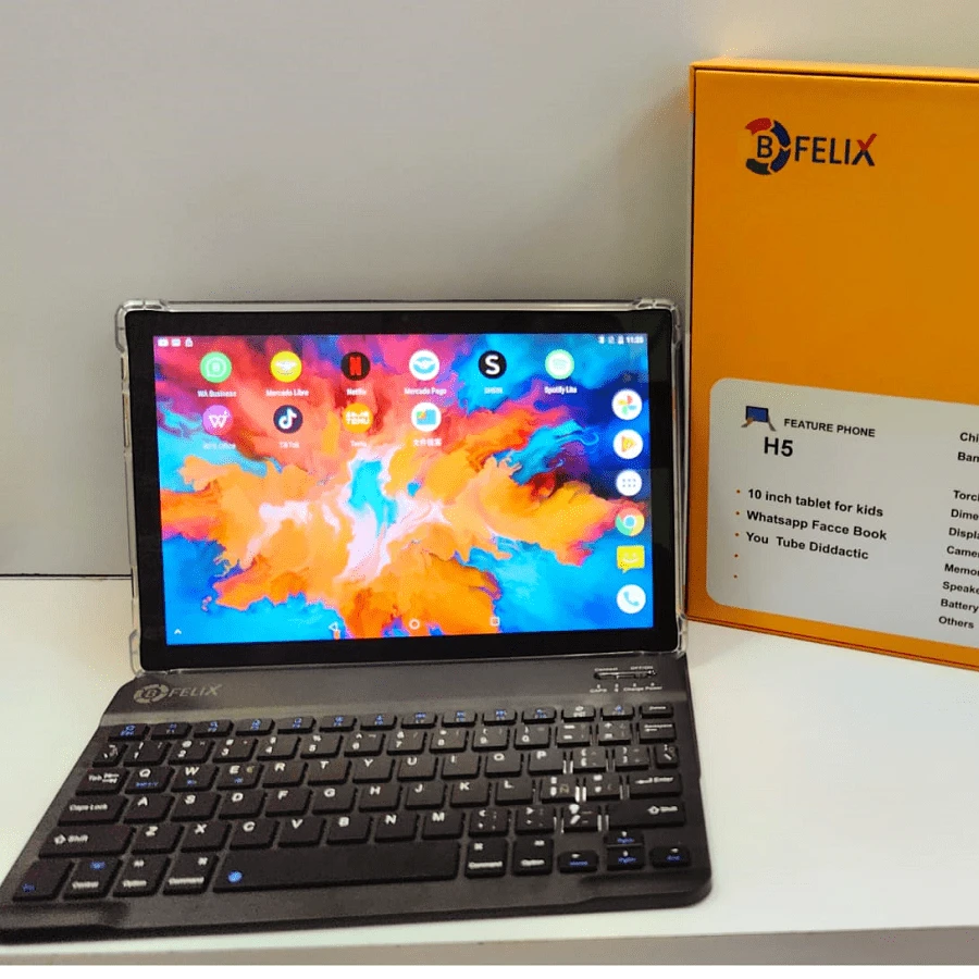 Tablets For Business Office Or Student Use. 10.1 Inches Android 13 6+128GB Includes Bluetooth Keyboard With Protective Case. - màu đen - Xem 1
