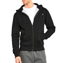 Long Sleeve Zipper Sweatshirt With Cap 1958 - 黑色 - 查看 2