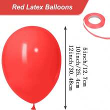 15/45/100PCS 5/10/12inch Red Balloons Latex Balloons  Helium Balloons For Birthday Graduation  Shower Wedding Holiday Party Decoration, Red Ribbon, - Red - View 3