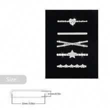 5 Stücke Legierung Ring mit fünfzackigem Stern Dekor in Silberfarbe kompatibel mit Apple Watch 38/40/41/42/44/45mm, ein Geschenk für Studenten zur Rückkehr in die Schule