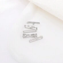 5 Stücke Legierung Ring mit fünfzackigem Stern Dekor in Silberfarbe kompatibel mit Apple Watch 38/40/41/42/44/45mm, ein Geschenk für Studenten zur Rückkehr in die Schule