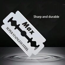 20 片雙刃刮鬍刀片 - 男士安全刮鬍刀片 - 鉑金不鏽鋼刀片,刮鬍順暢、精準、乾淨 - 銀色 - 查看 5