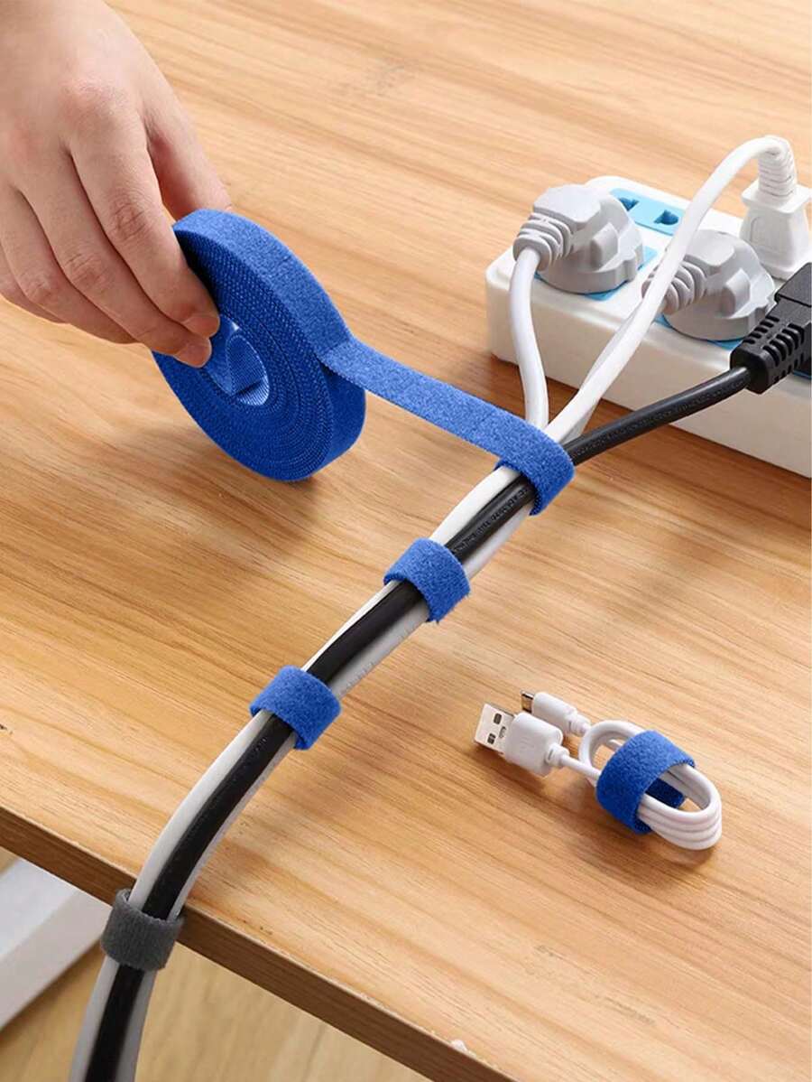 1卷藤蔓造型/电缆管理可重复使用魔术贴扎带，多种尺寸可选，结实耐用，适用于办公室、家庭、园艺，可重复使用，整洁有序。