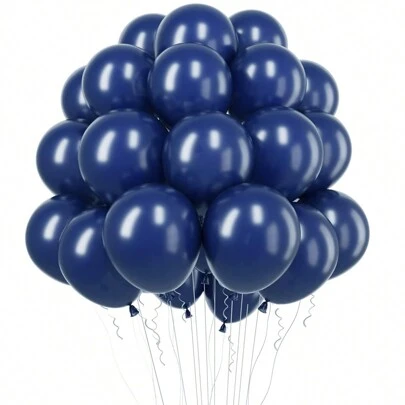 15/45/100个5/10/12英寸深蓝色气球乳胶气球氦气球适用于生日毕业派对婚礼节日派对装饰，蓝丝带，圣诞节