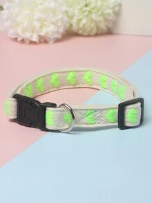 1 Vòng Cổ Thú Cưng Mềm Mại Họa Tiết Trái Tim Thích Hợp Cho Chó Mèo Nhỏ (Không Thích Hợp Cho Chó Lớn) - màu xanh lá - Xem 5