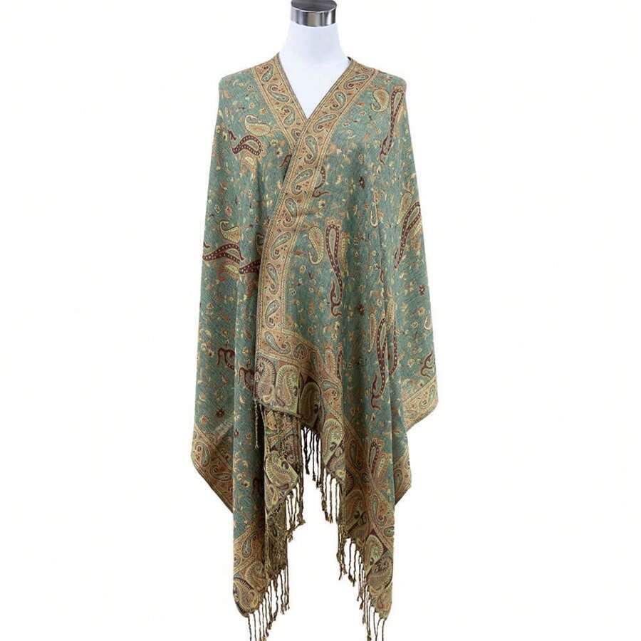 ORIGINAL USA Floral Paisley Pashmina - Green - màu xanh lá - Xem 1