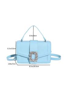 Mới Nhỏ bé Túi Vuông , Đúng mốt Túi đeo chéo , Túi đeo vai , Đập nhẹ Túi Vuông , Thích hợp Đối với Đi làm Đến Làm việc , Cặp đôi , Ngày đêm Bạn , Mua sắm , Son môi Cái túi , Ví tiền xu - Màu xanh lam - Xem 11